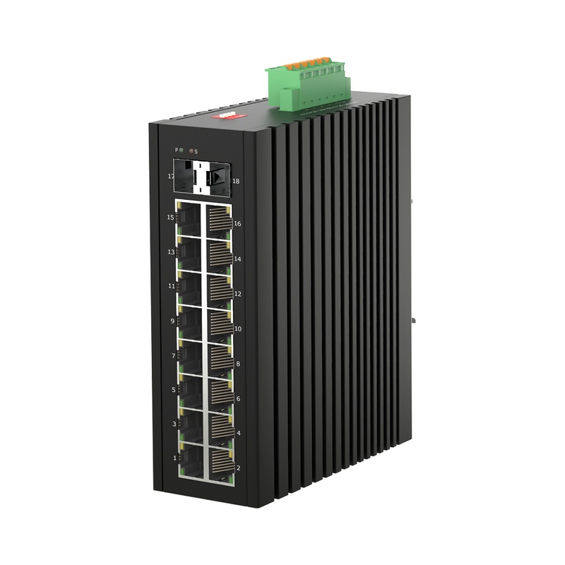 STI-21616GP industrial PoE+ unmanaged switch 16-port 240W DIN-rail outdoor CCTV